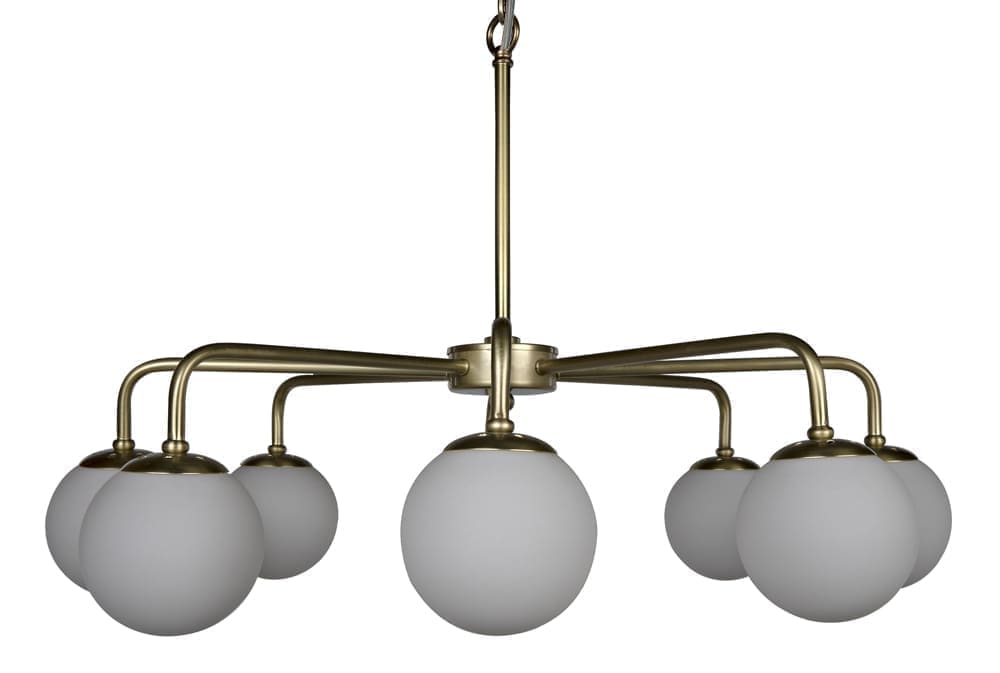 Larenta Chandelier, Antique Brass and Glass