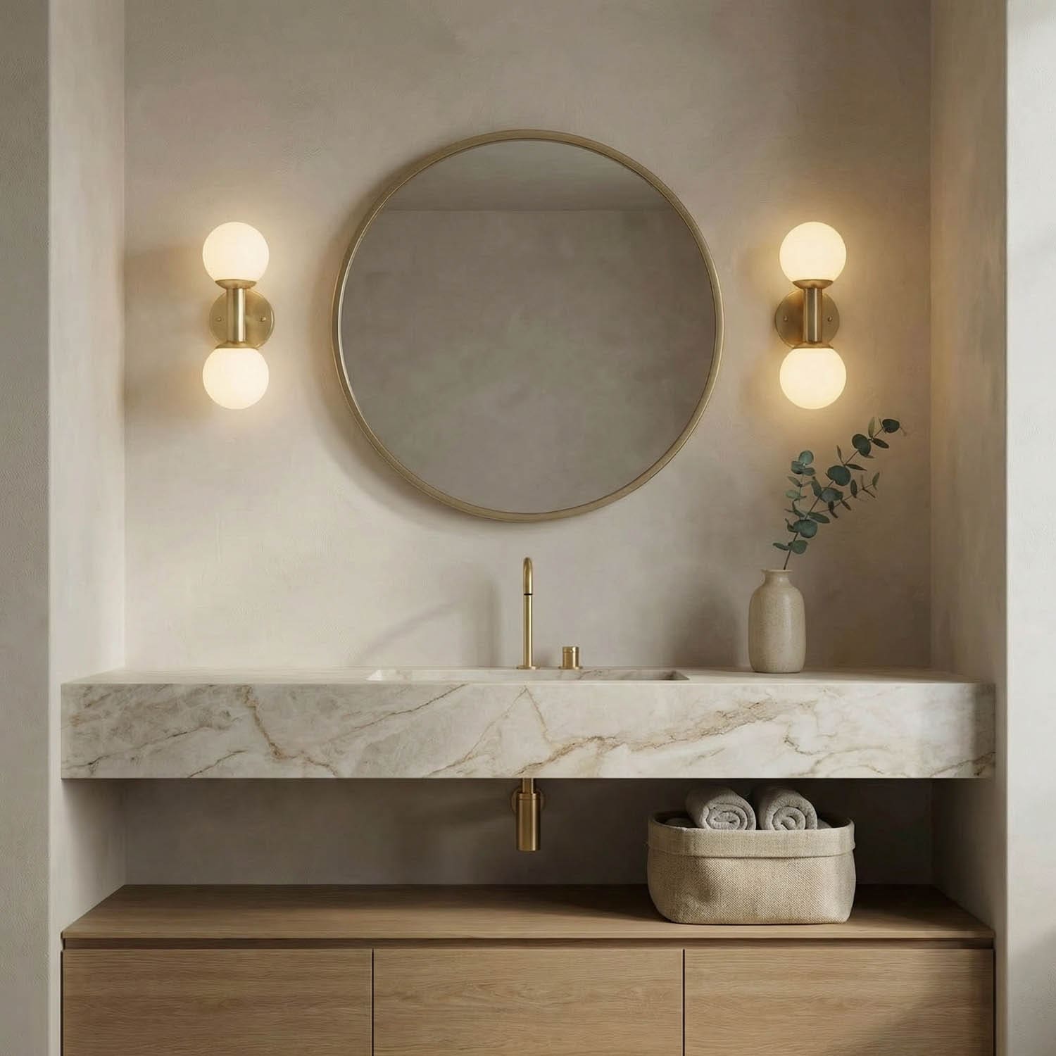 Antiope Sconce, Antique Brass and Glass