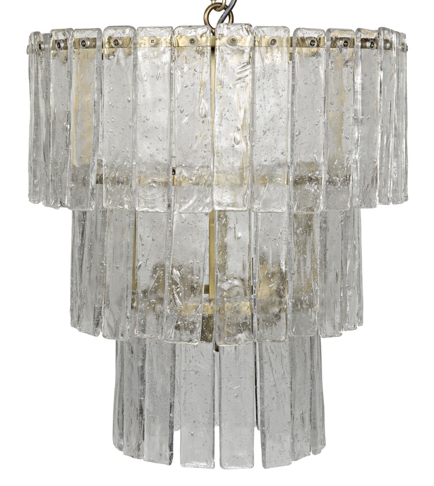 Bruna Chandelier, Small, Metal with Brass Finish
