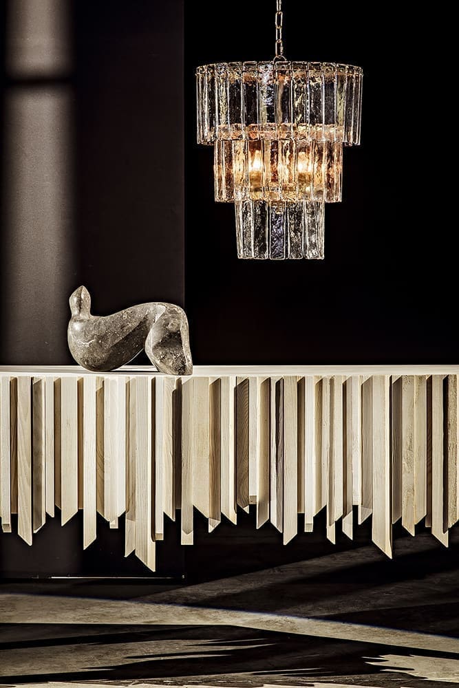 Bruna Chandelier, Small, Metal with Brass Finish