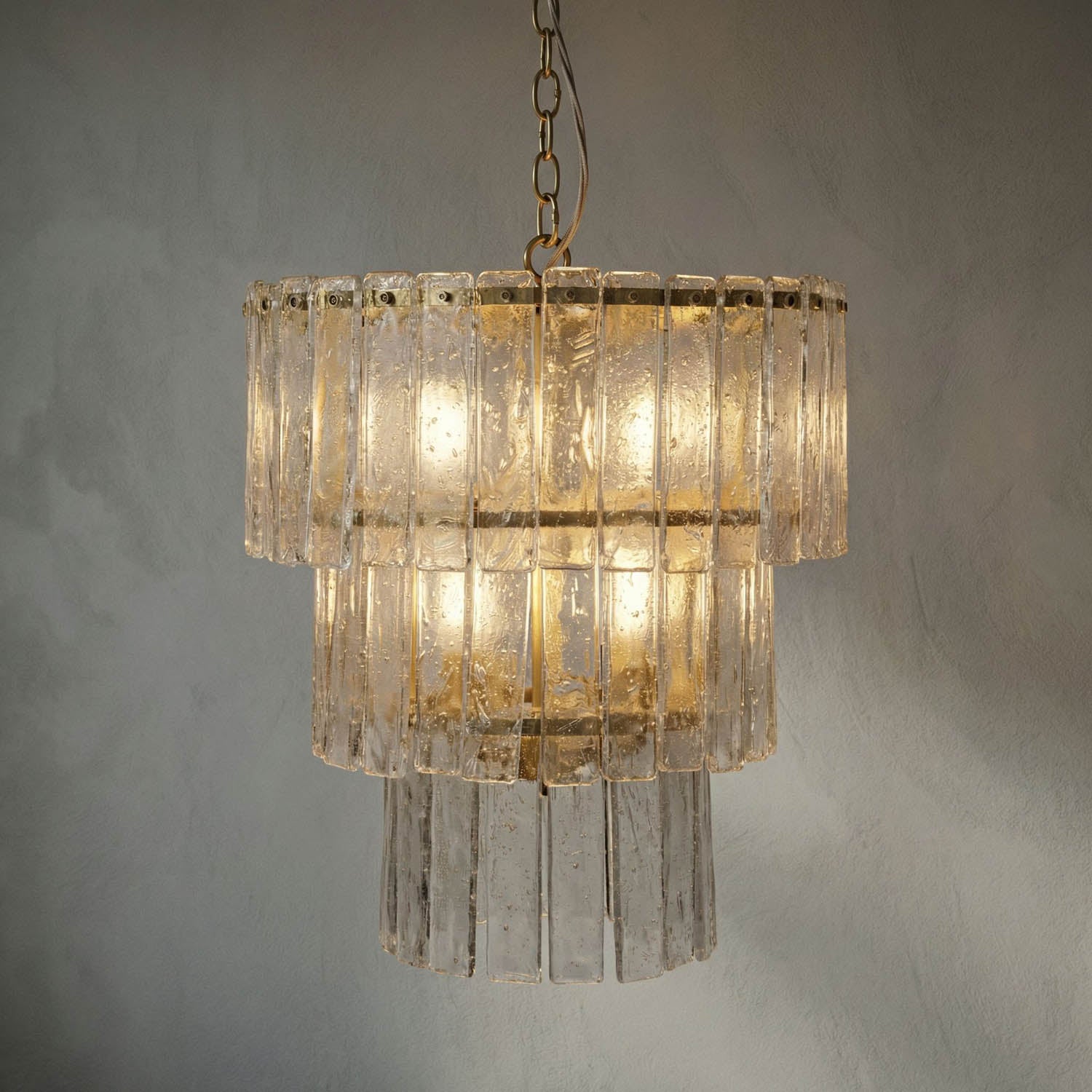 Bruna Chandelier, Small, Metal with Brass Finish by Noir