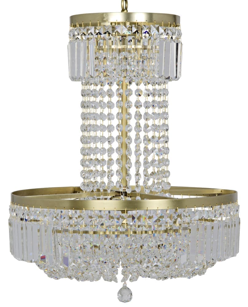 St. Petersburg Chandelier, Antique Brass and Glass