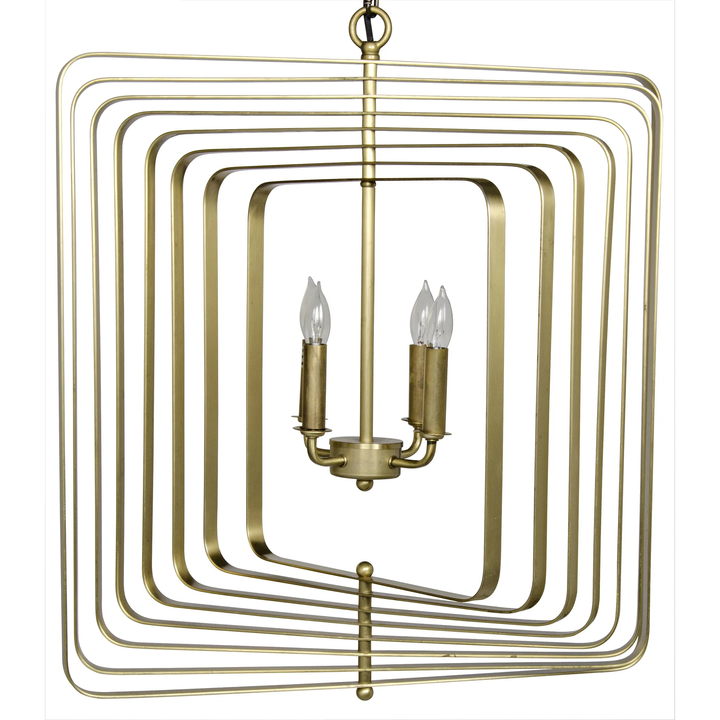 Dimaclema Chandelier, Small, Metal with Brass Finish