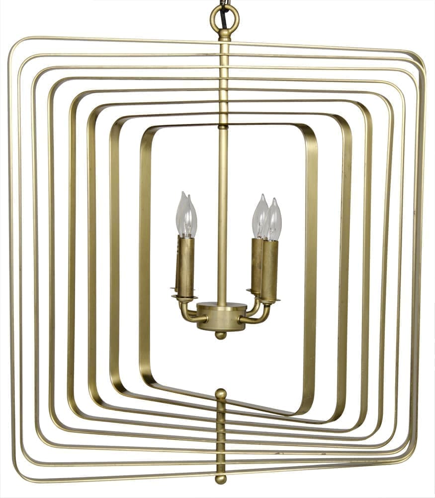 Dimaclema Chandelier, Small, Metal with Brass Finish