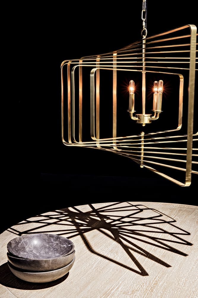 Dimaclema Chandelier, Small, Metal with Brass Finish