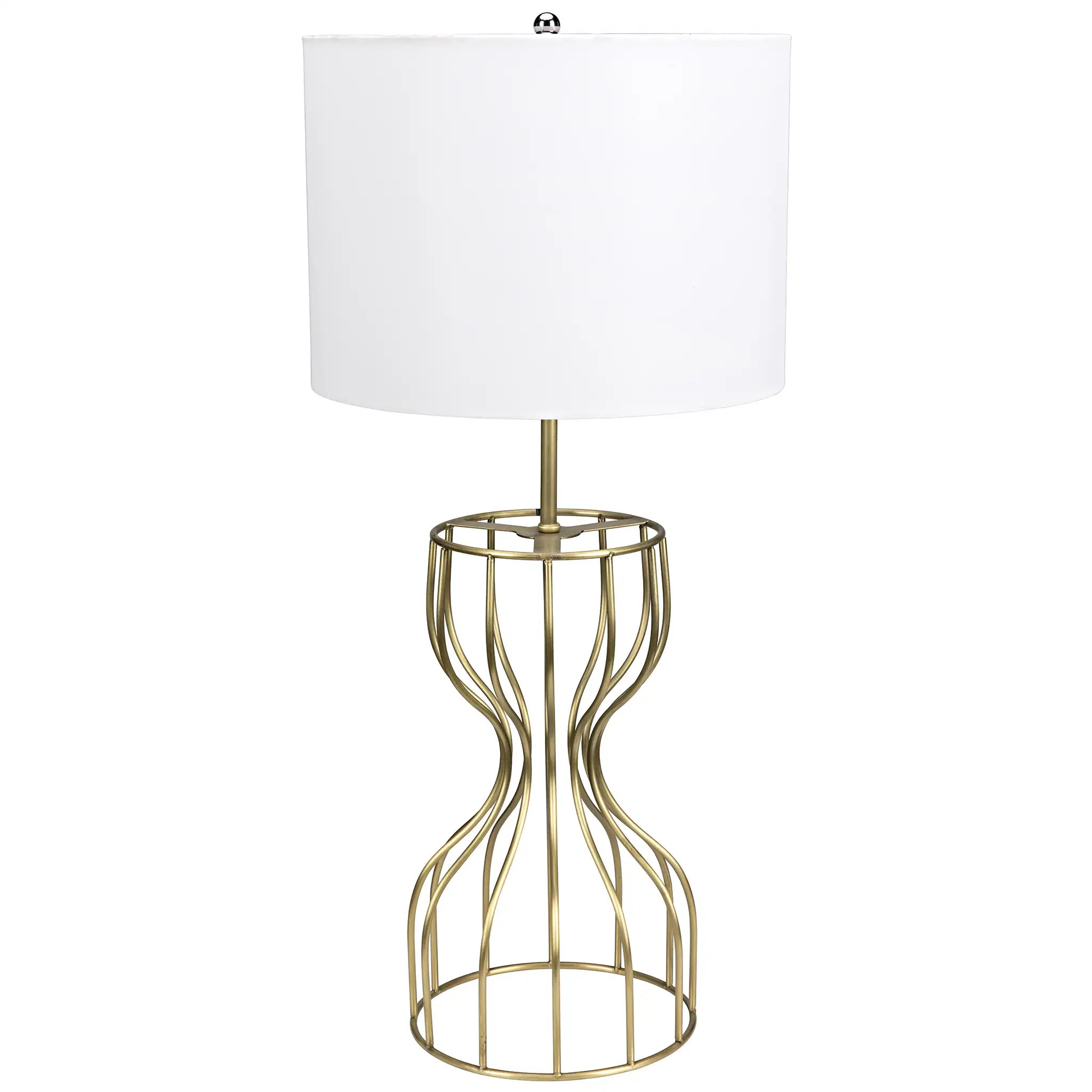 Perry Table Lamp with Shade, Metal with Brass Finish