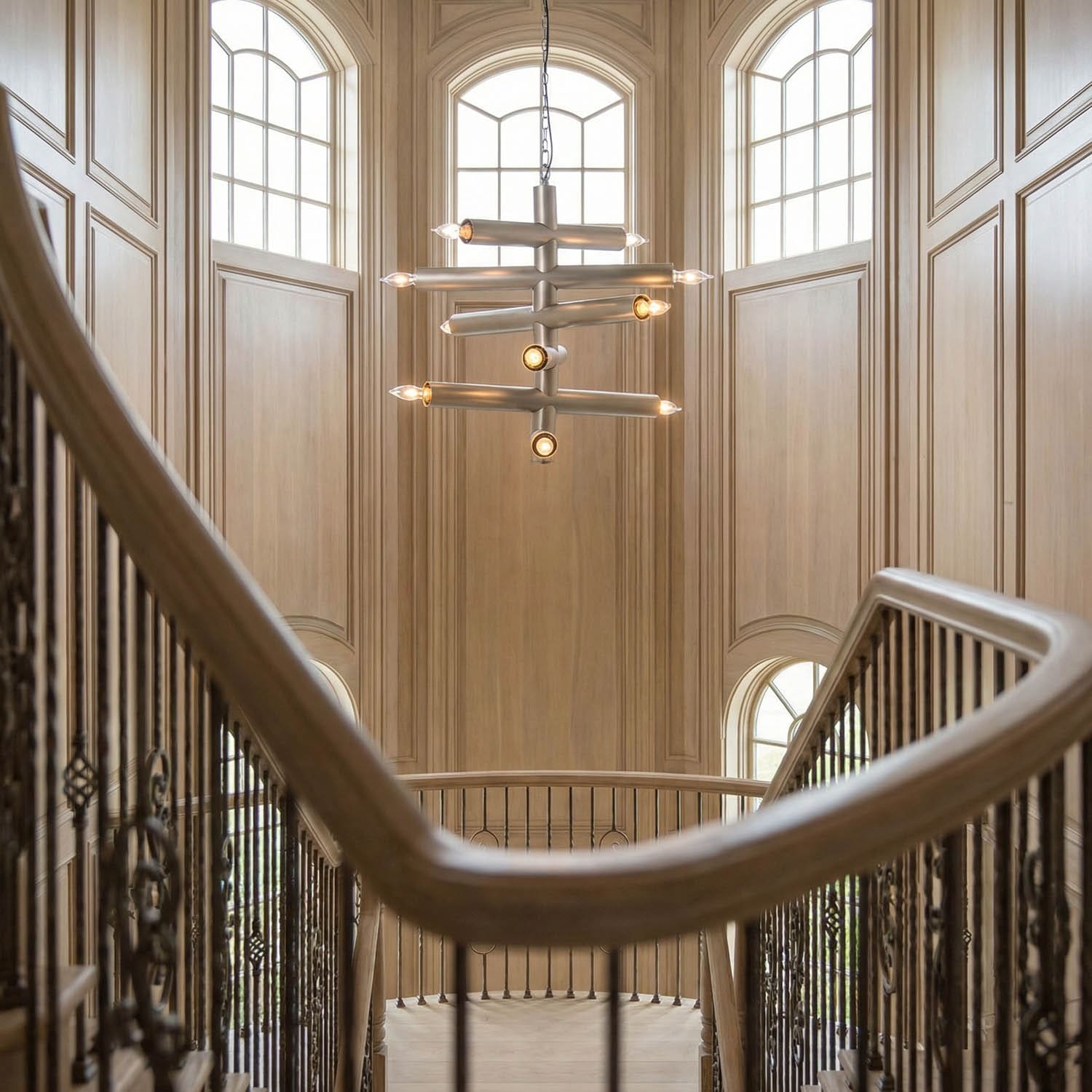 Alex Chandelier, Metal with Antique Silver Finish