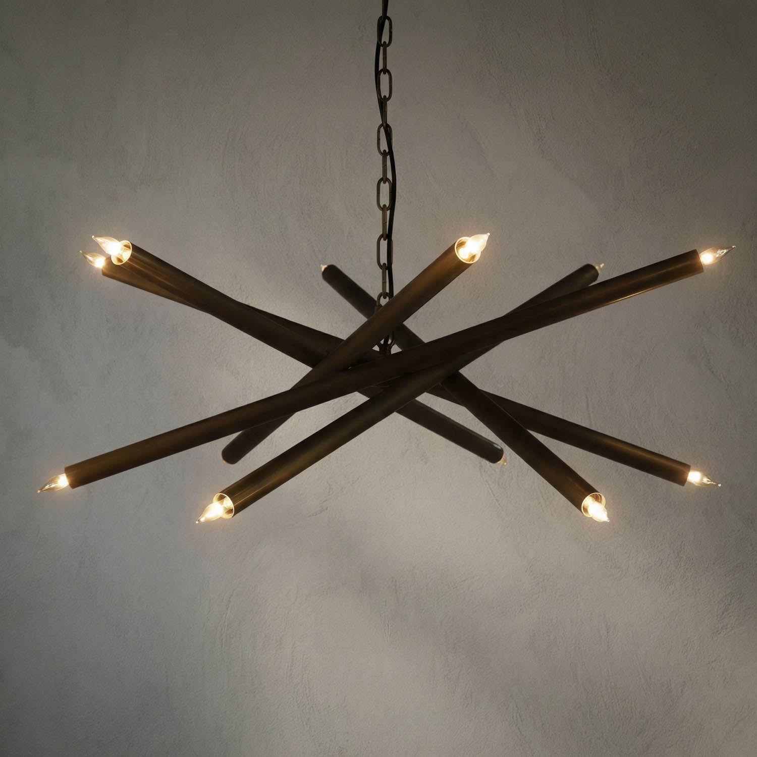 Ikram Chandelier, Small, Metal with Brass Finish by Noir