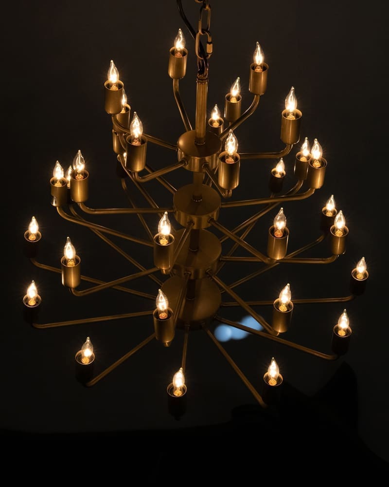 Montoro Chandelier, Antique Brass