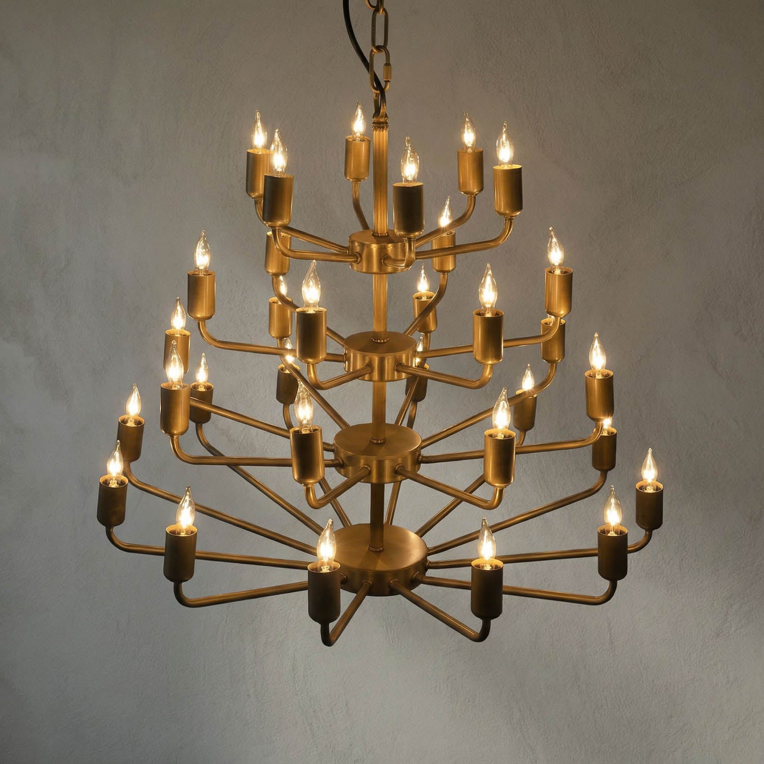 Montoro Chandelier, Antique Brass by Noir