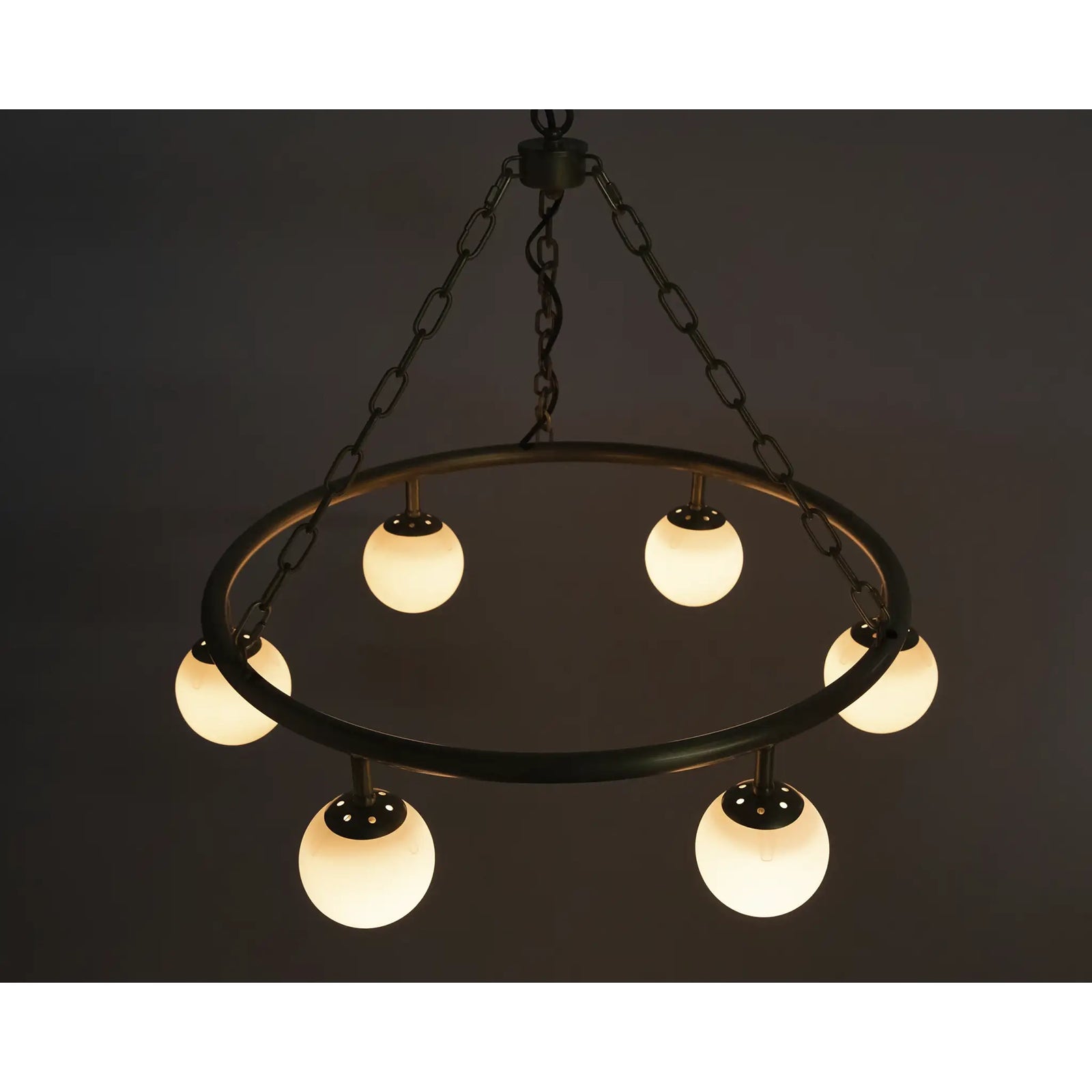 Modena Chandelier, Small, Metal with Brass Finish