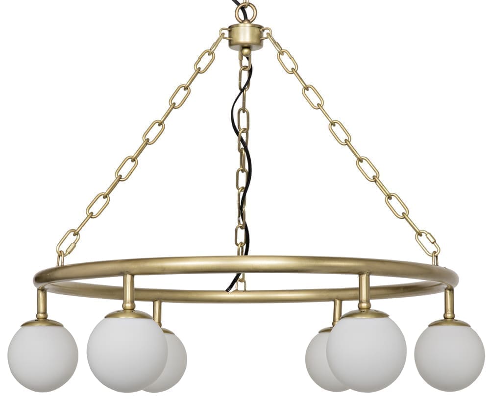 Modena Chandelier, Small, Metal with Brass Finish