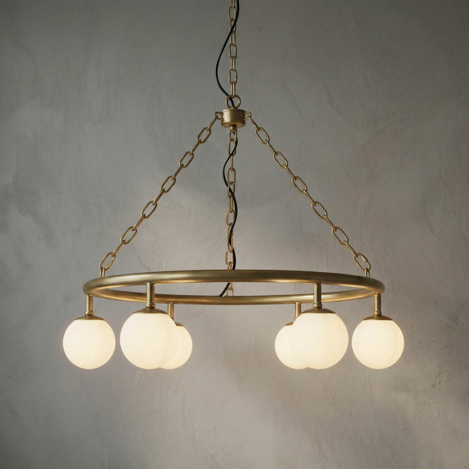 Modena Chandelier, Small, Metal with Brass Finish by Noir