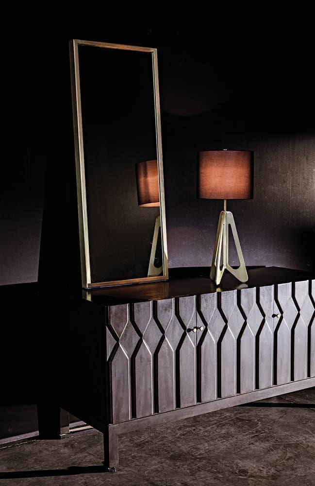 Candis Lamp with Black Shade, Metal with Brass Finish