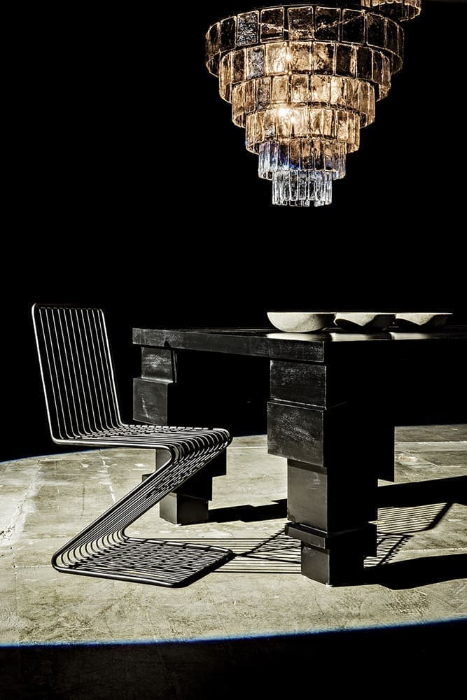 Carnegie Chandelier, Large, Black Iron