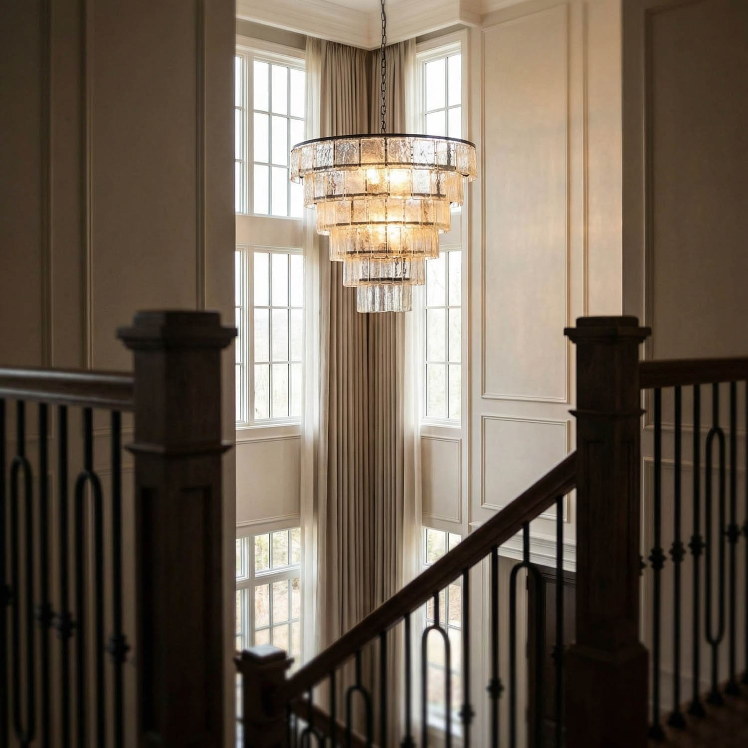 Carnegie Chandelier, Medium, Black Iron