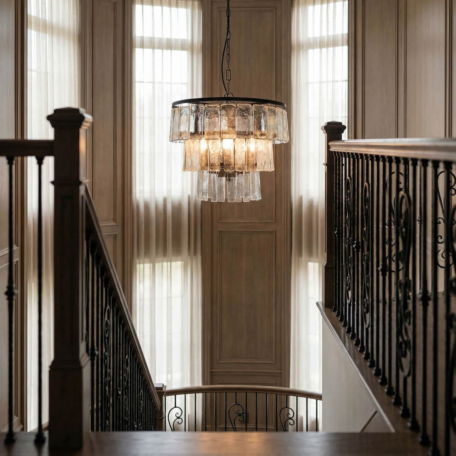 Carnegie Chandelier, Small, Black Iron