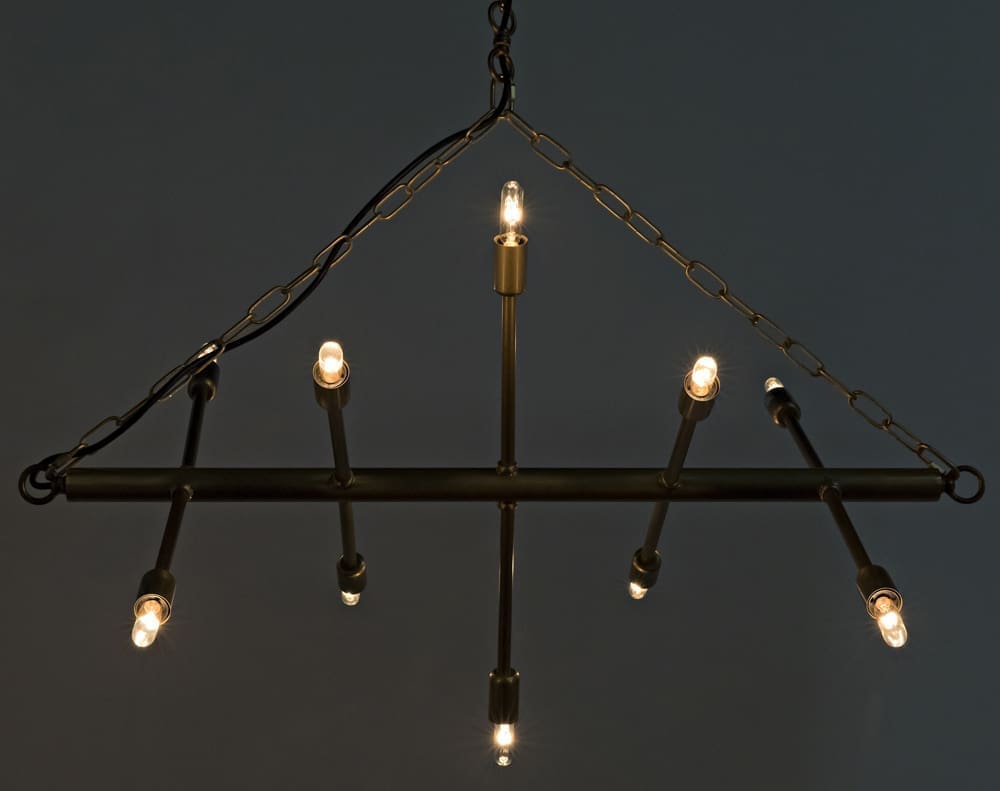 Sperato Chandelier, Antique Brass