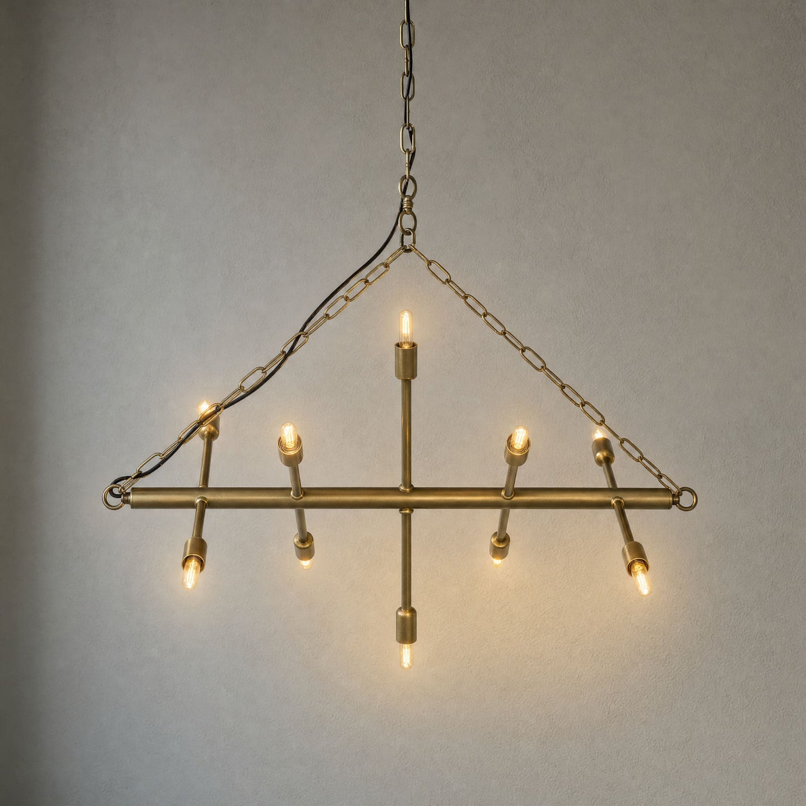 Sperato Chandelier, Antique Brass