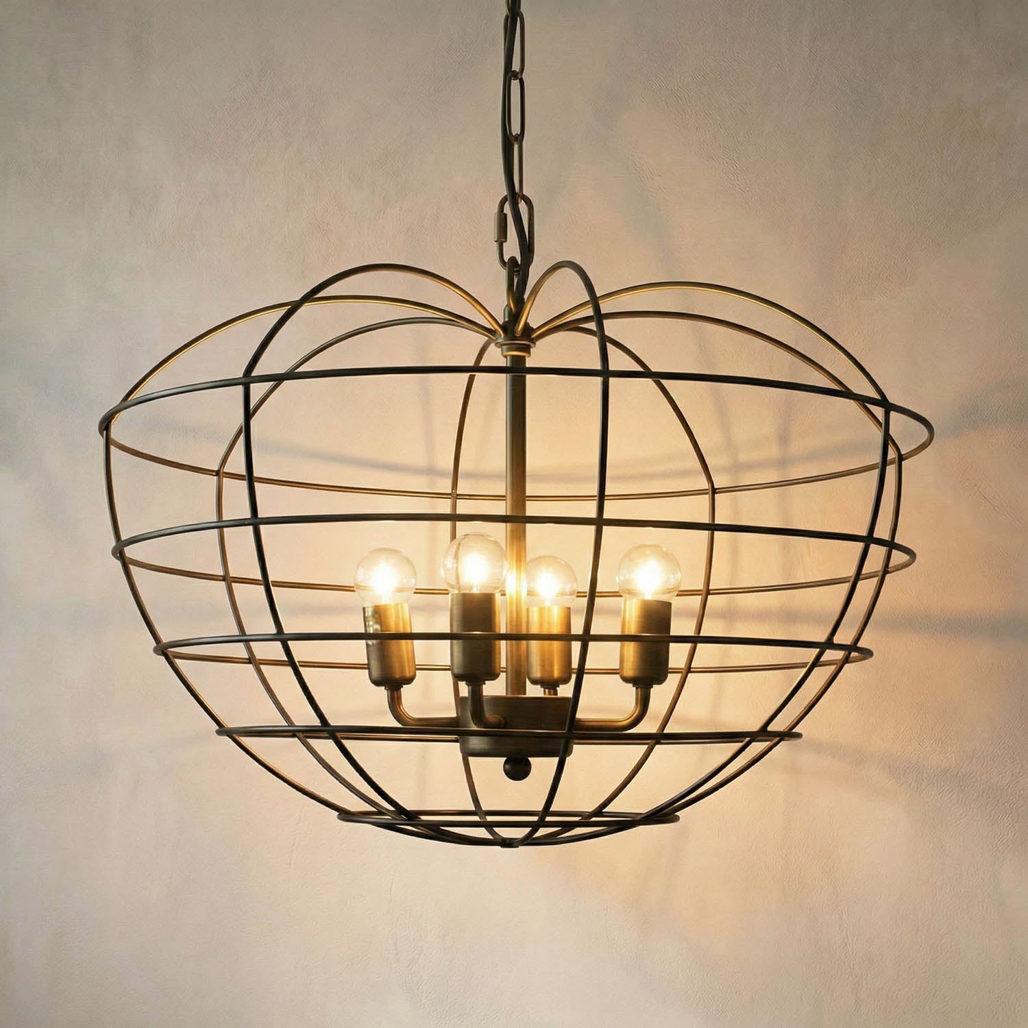 Mo Pendant, Metal with Brass Finish by Noir