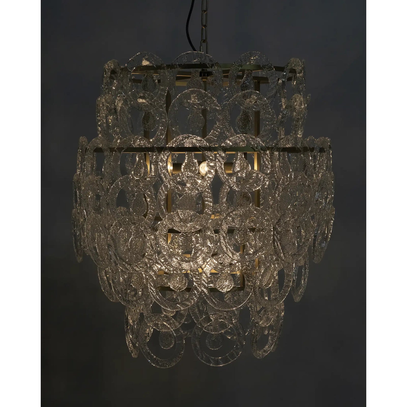 Quebec Chandelier, Metal with Brass Finish