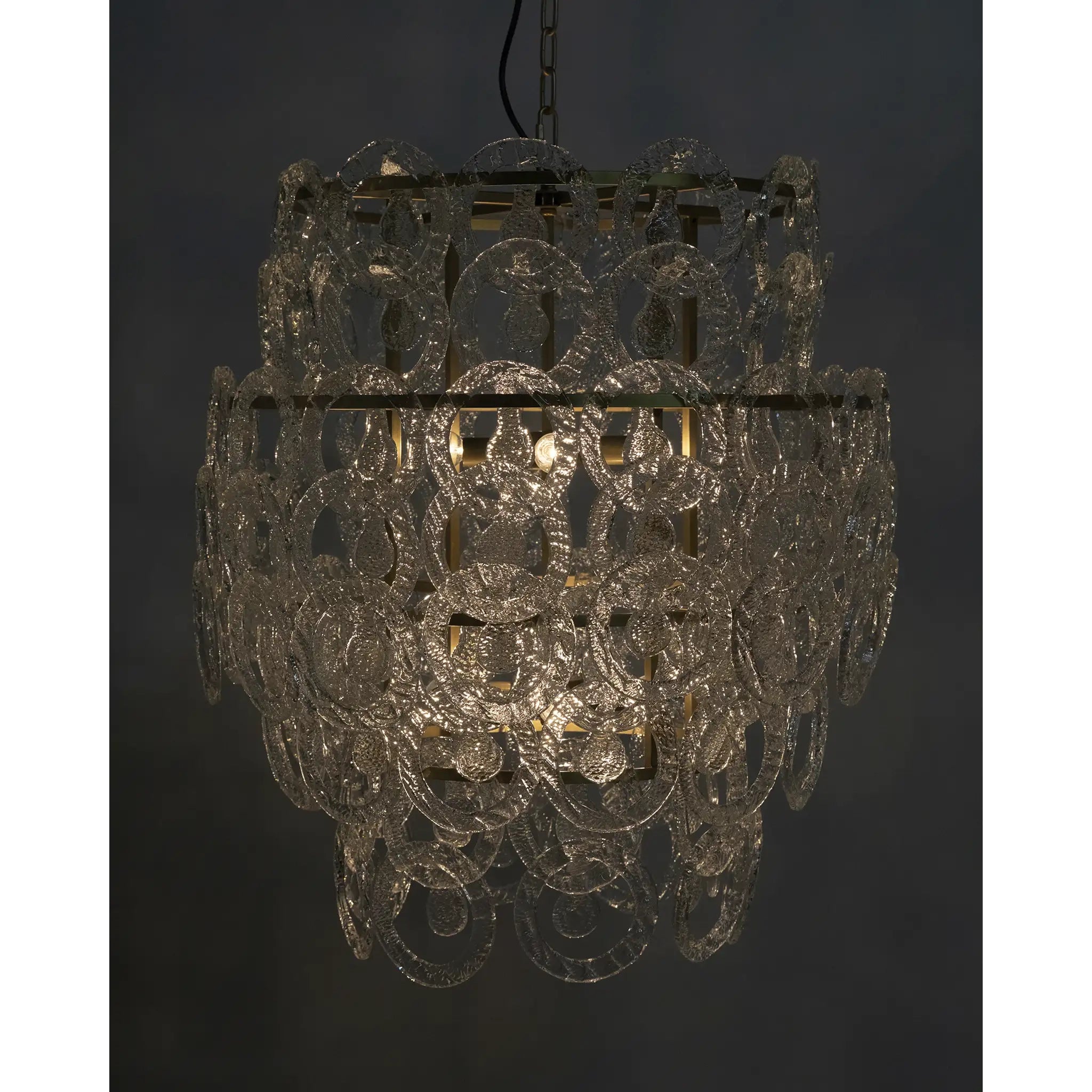 Quebec Chandelier, Metal with Brass Finish