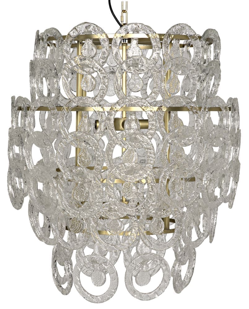 Quebec Chandelier, Metal with Brass Finish