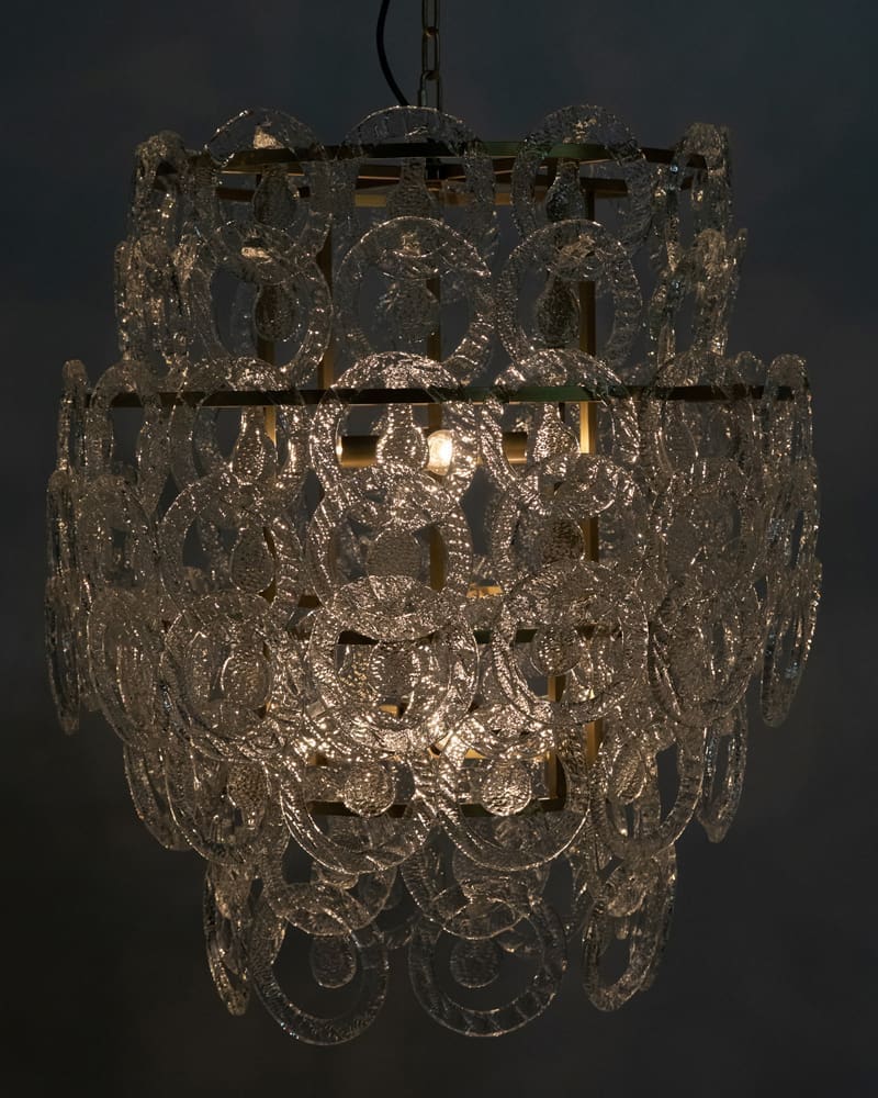 Quebec Chandelier, Metal with Brass Finish