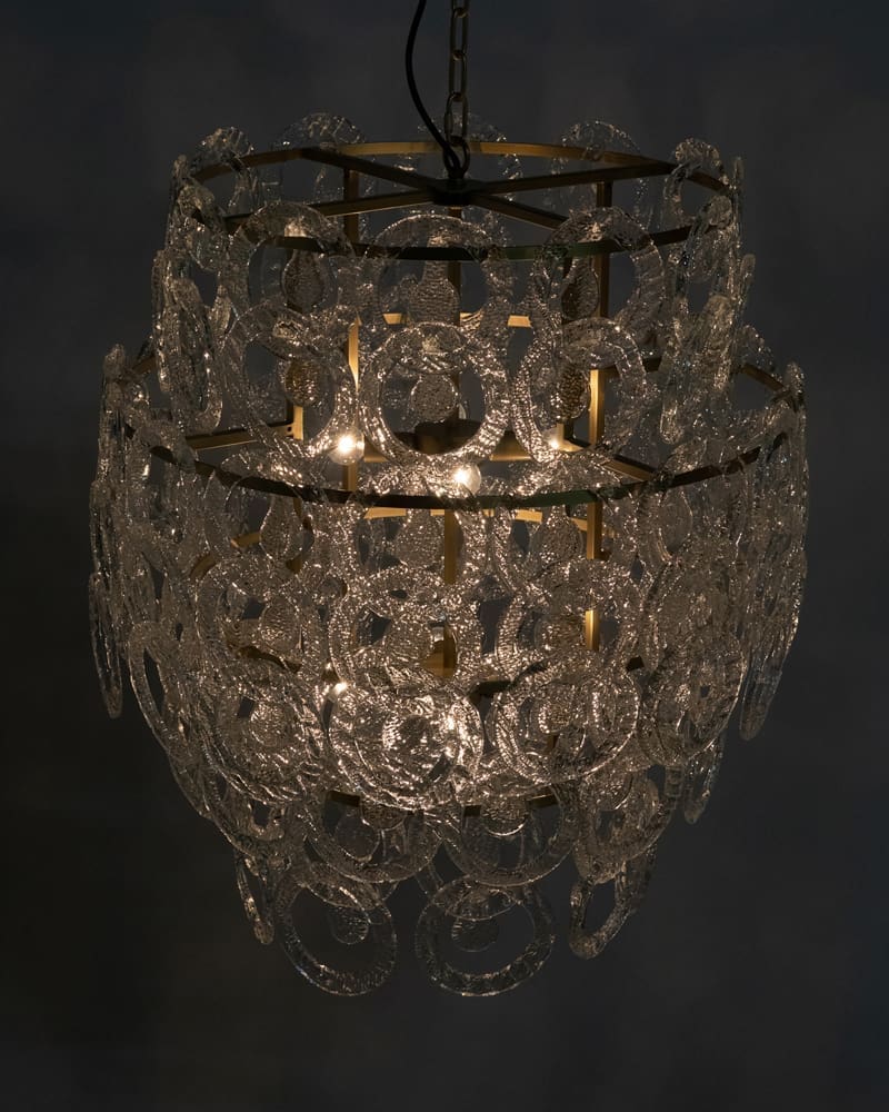 Quebec Chandelier, Metal with Brass Finish