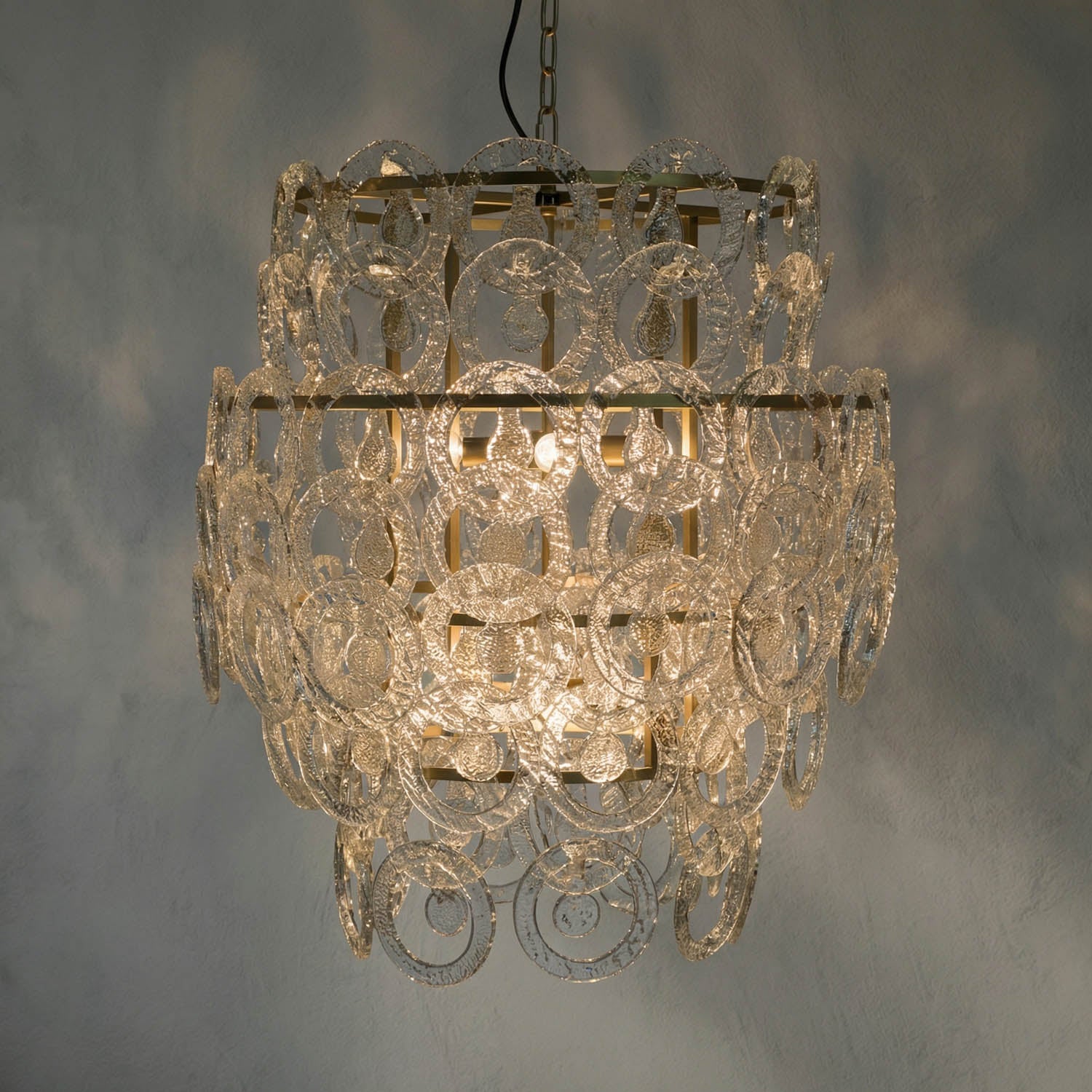 Quebec Chandelier, Metal with Brass Finish by Noir