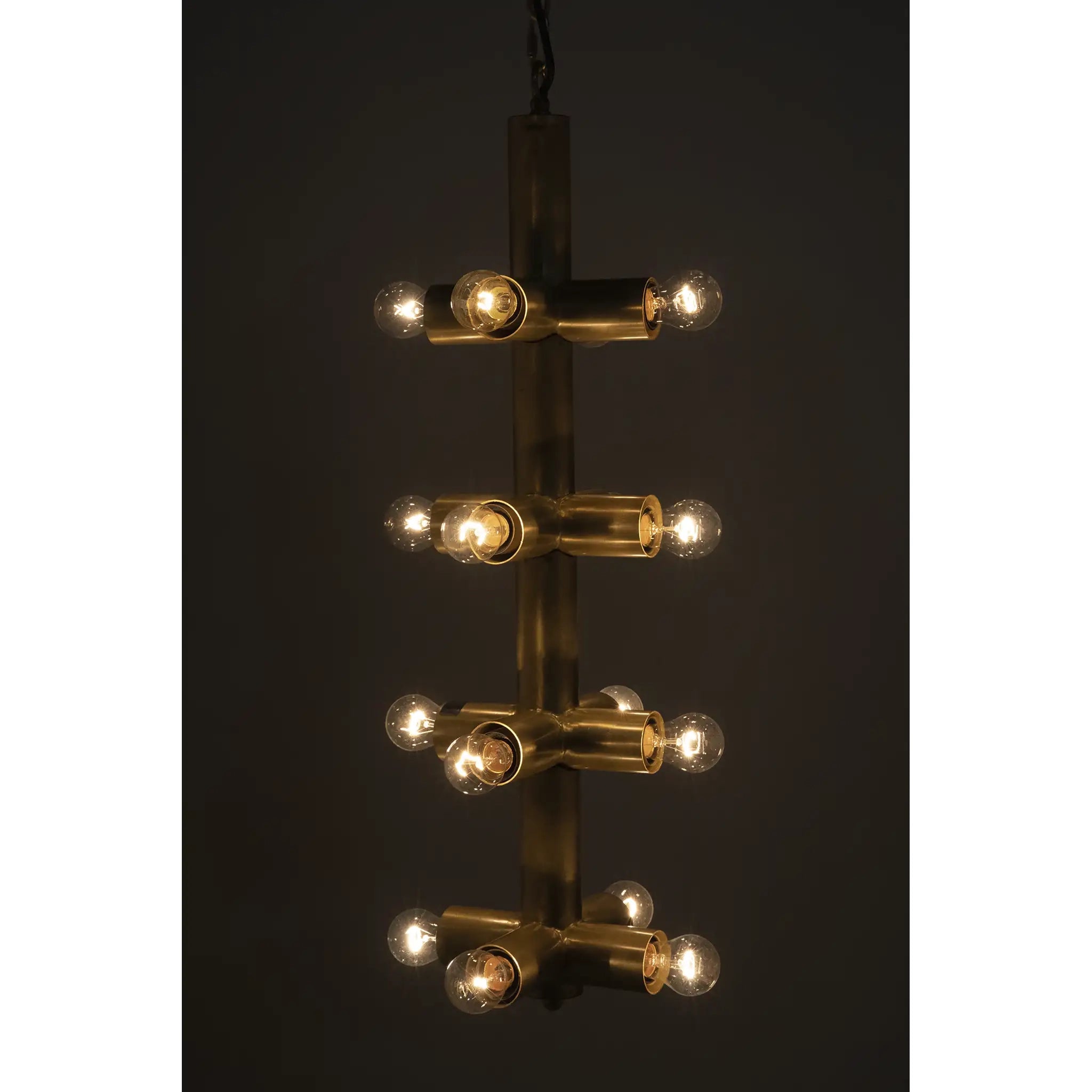Axe Chandelier, Metal with Brass Finish