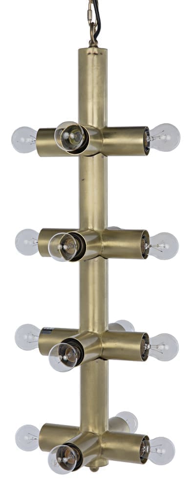 Axe Chandelier, Metal with Brass Finish