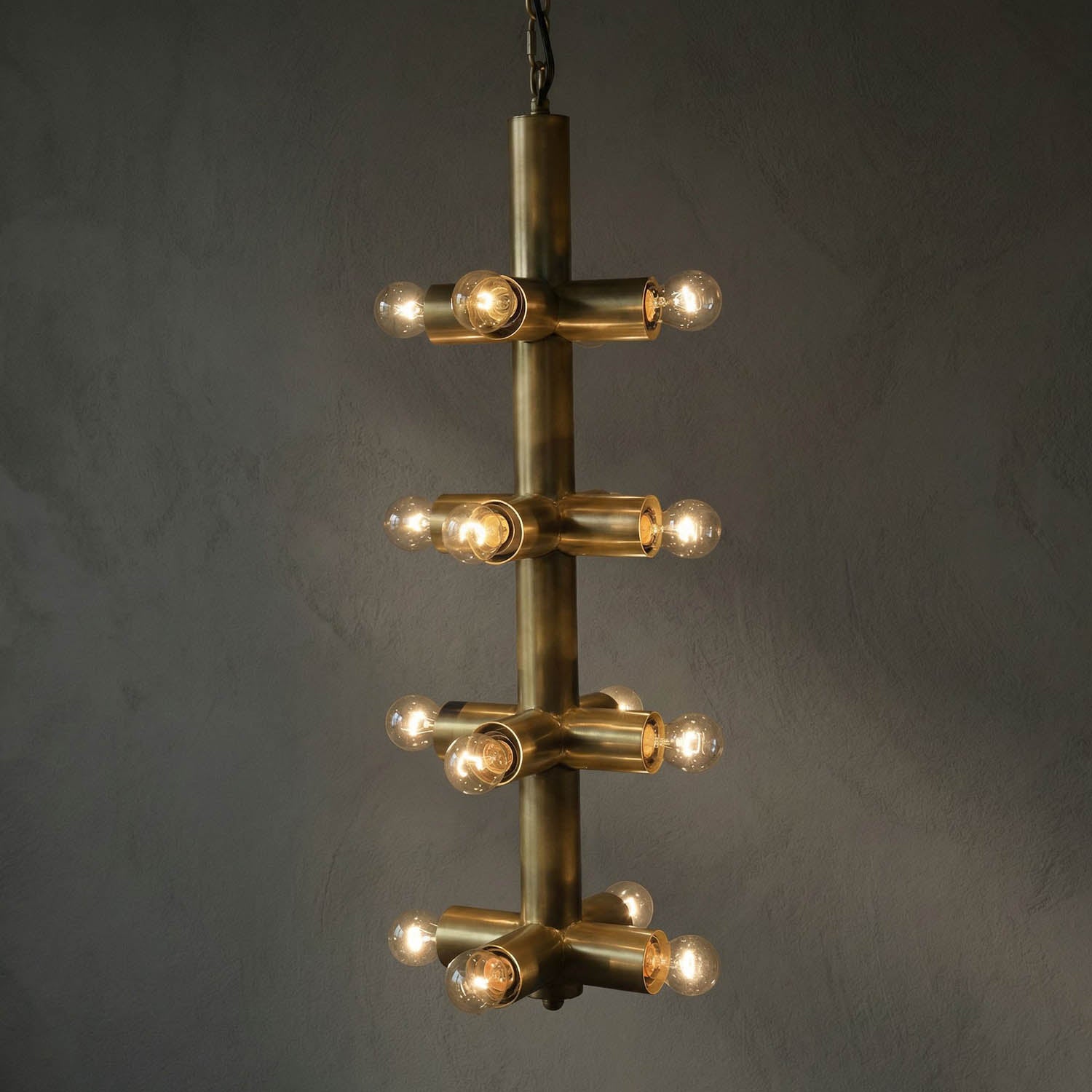 Axe Chandelier, Metal with Brass Finish by Noir