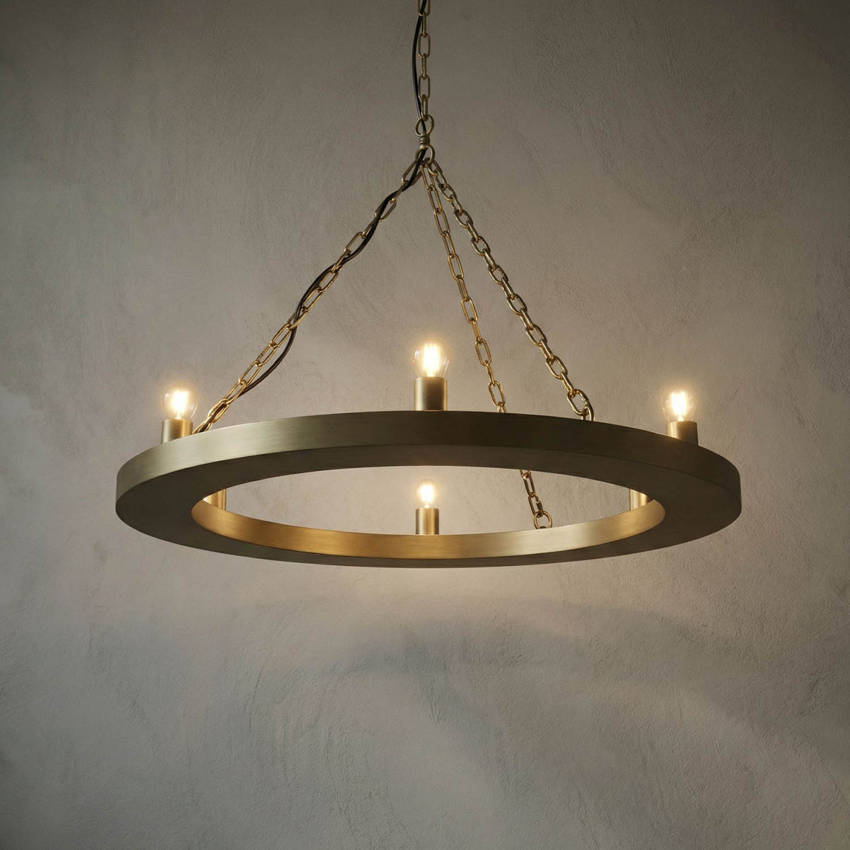 Ciro Chandelier, Metal with Brass Finish by Noir