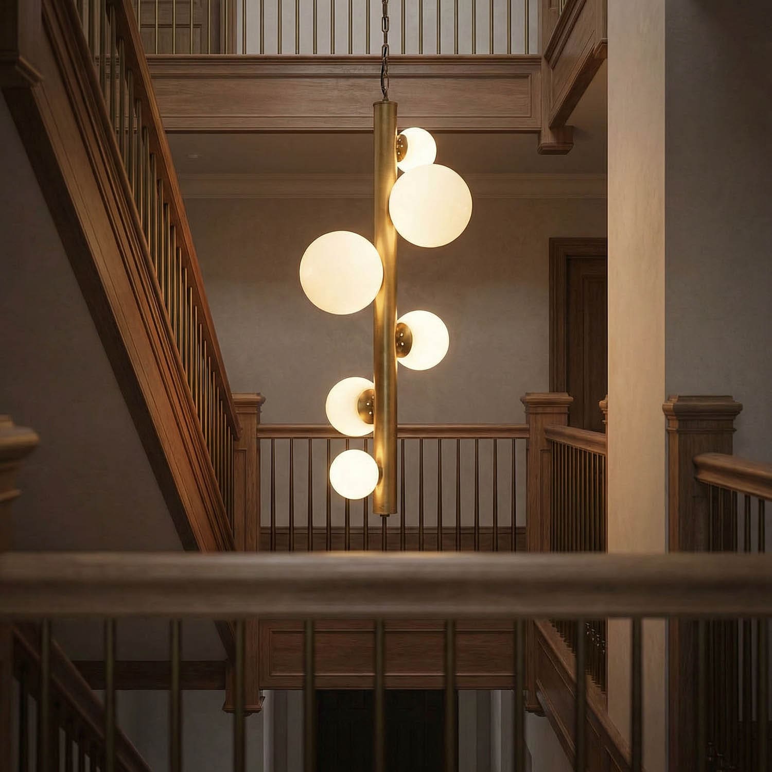 Orellana Chandelier, Metal with Brass Finish