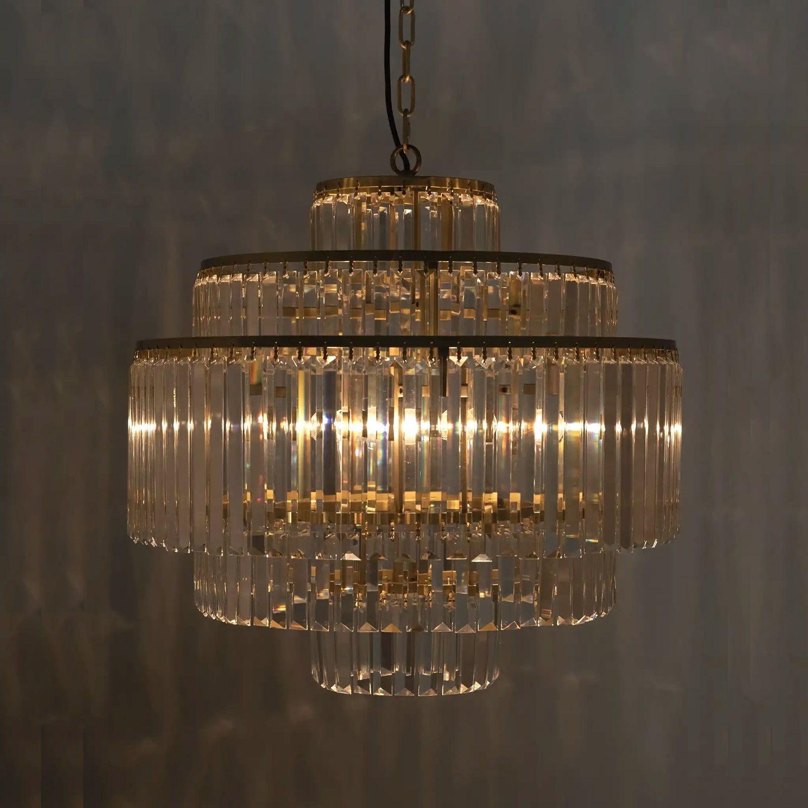 Quintus Chandelier, Metal with Brass Finish