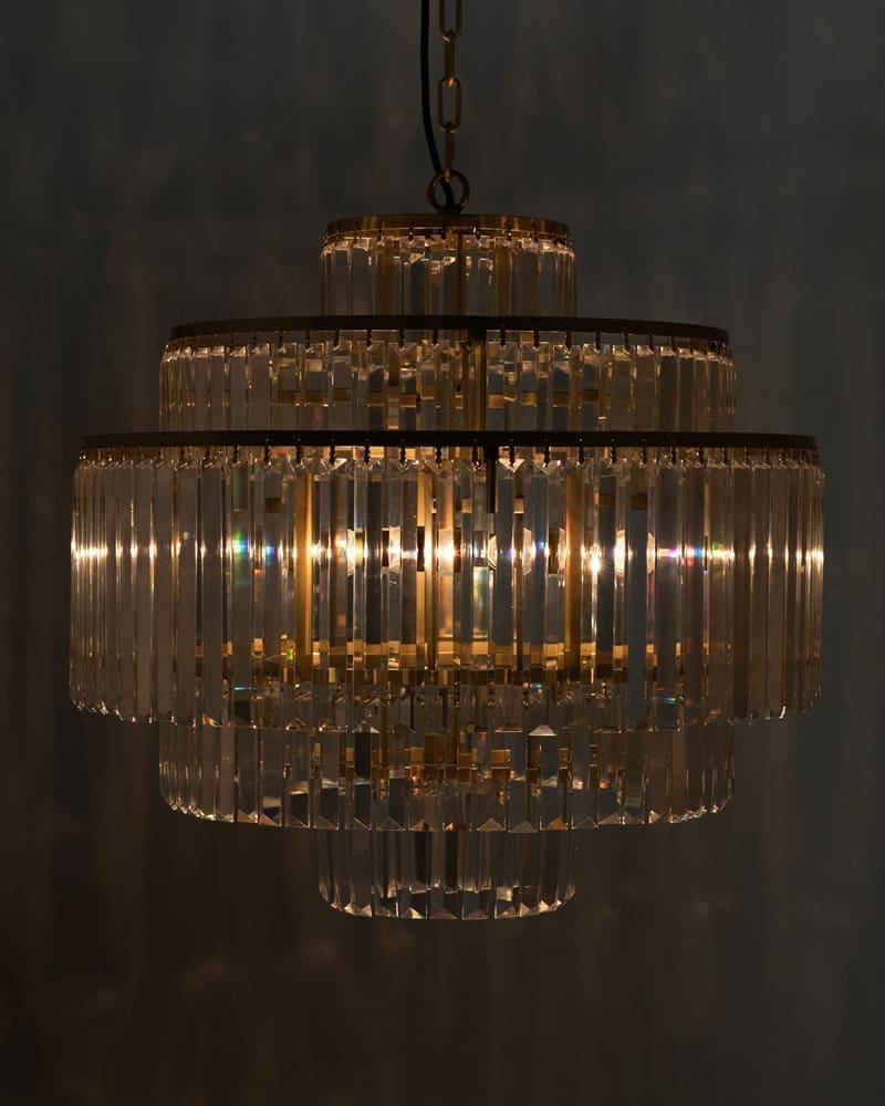 Quintus Chandelier, Metal with Brass Finish