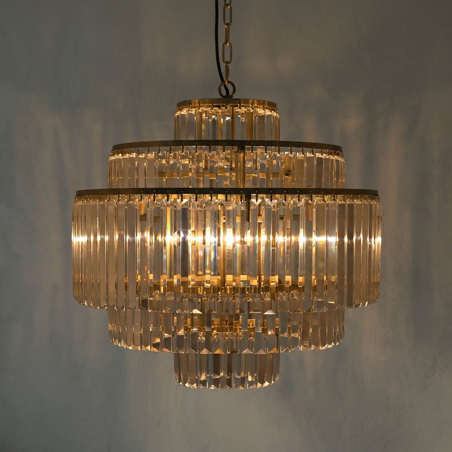 Quintus Chandelier, Metal with Brass Finish by Noir