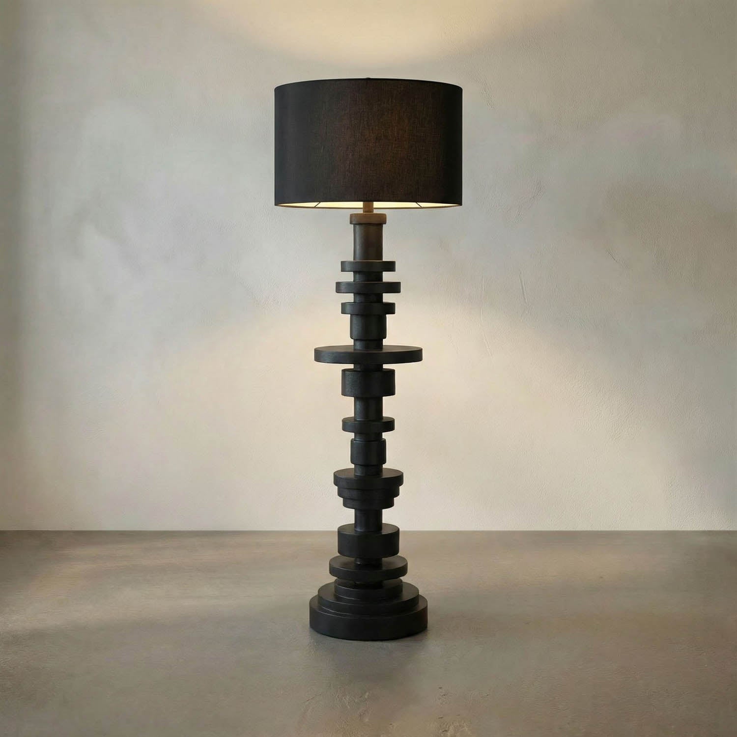Wilton Floor Lamp with Shade, Black Iron by Noir