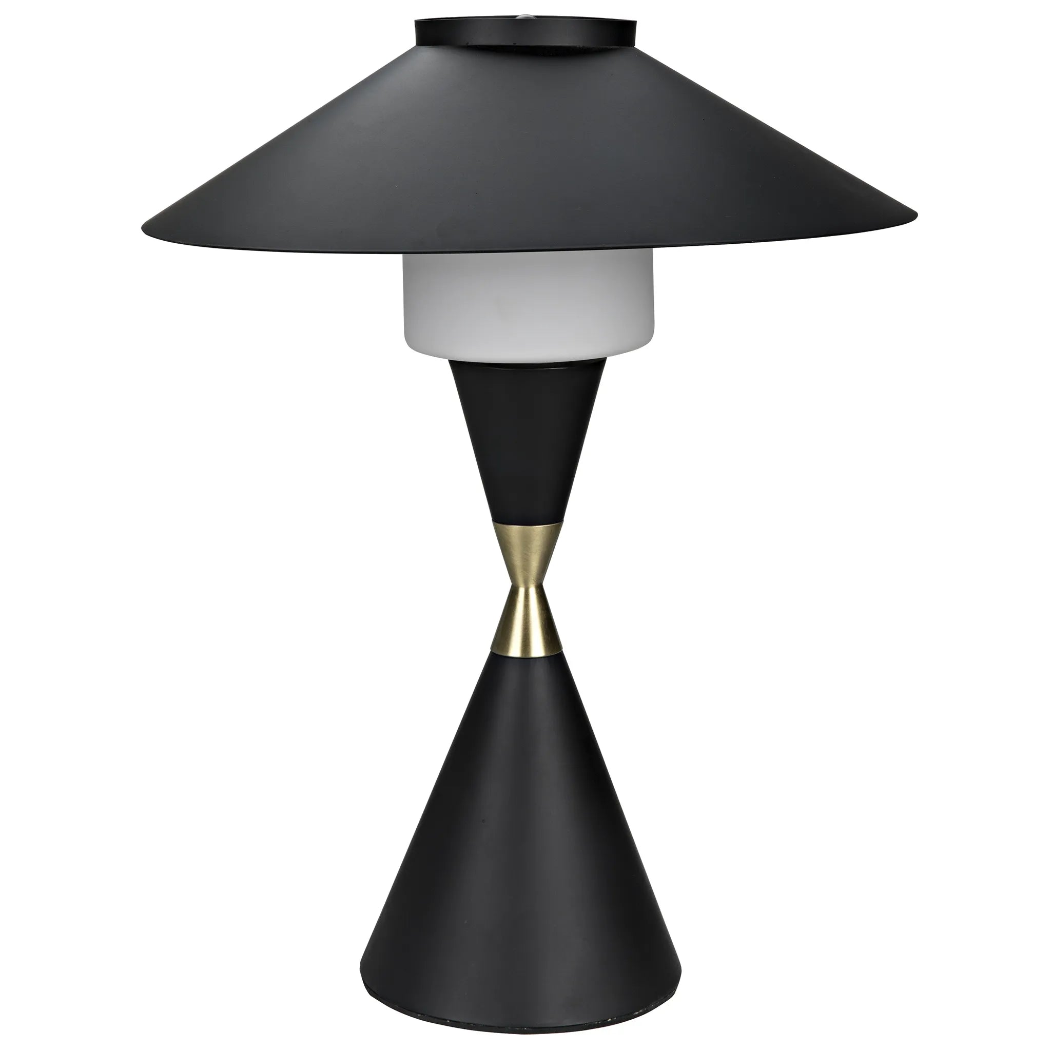 Lucia Table Lamp, Black Iron with Mb Detail