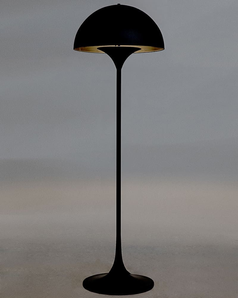 Cataracta Floor Lamp, Black Iron