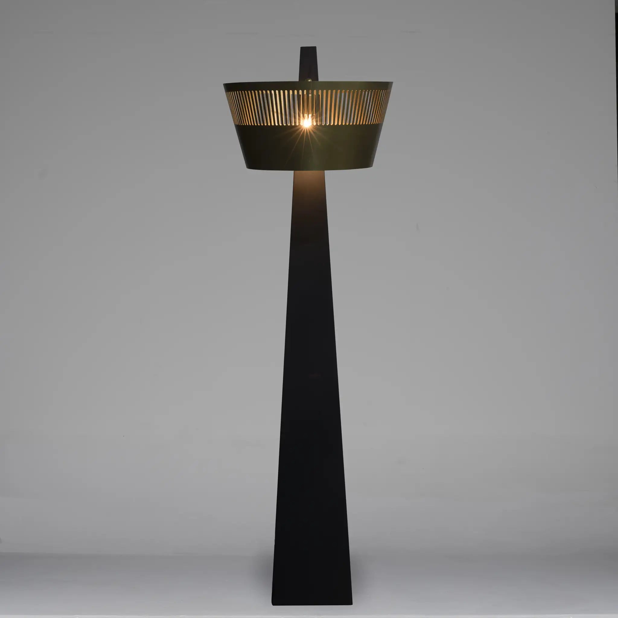 Claudius Floor Lamp, Black of Brass Finished Iron