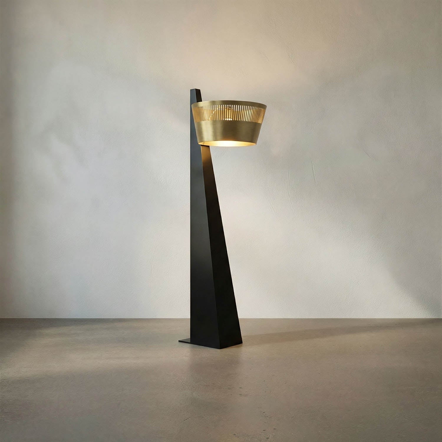 Claudius Floor Lamp, Black of Brass Finished Iron by Noir