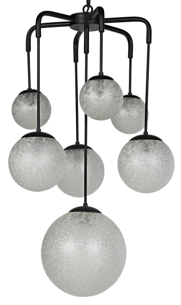 Artemis Chandelier, Iron with Black Finish
