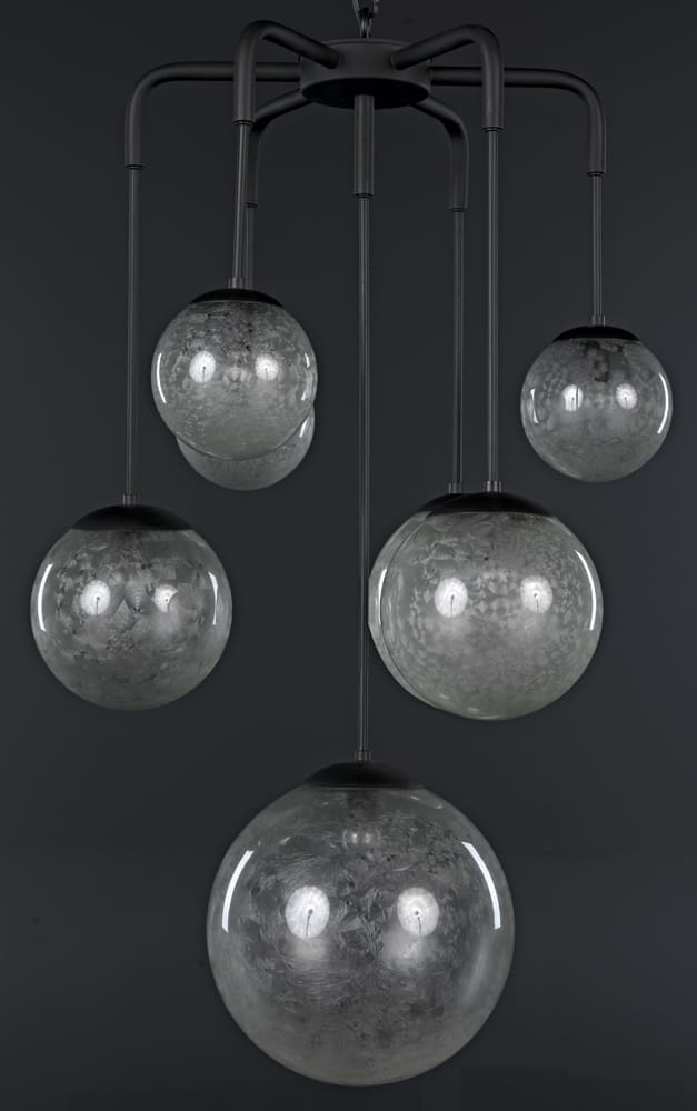 Artemis Chandelier, Iron with Black Finish