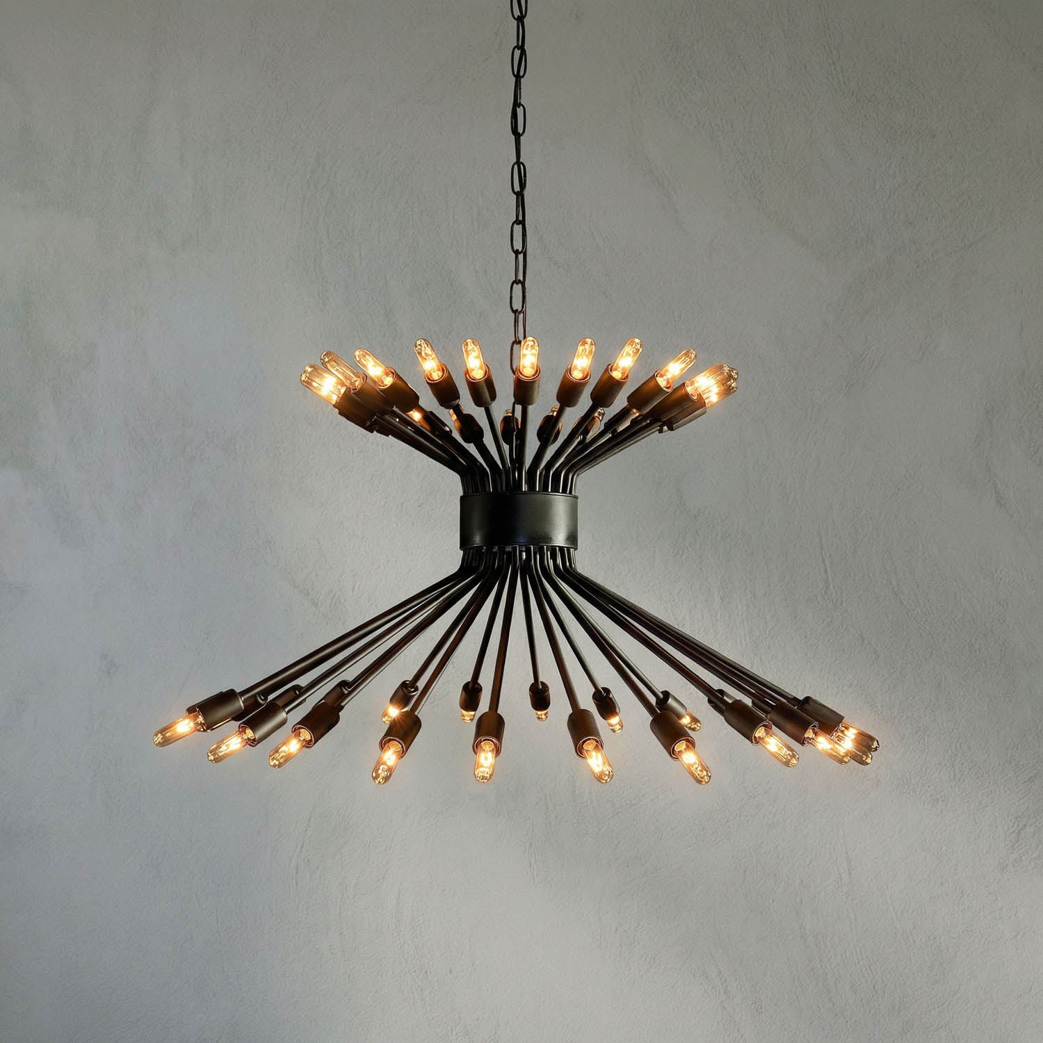 Mancini Chandelier, Black Iron by Noir