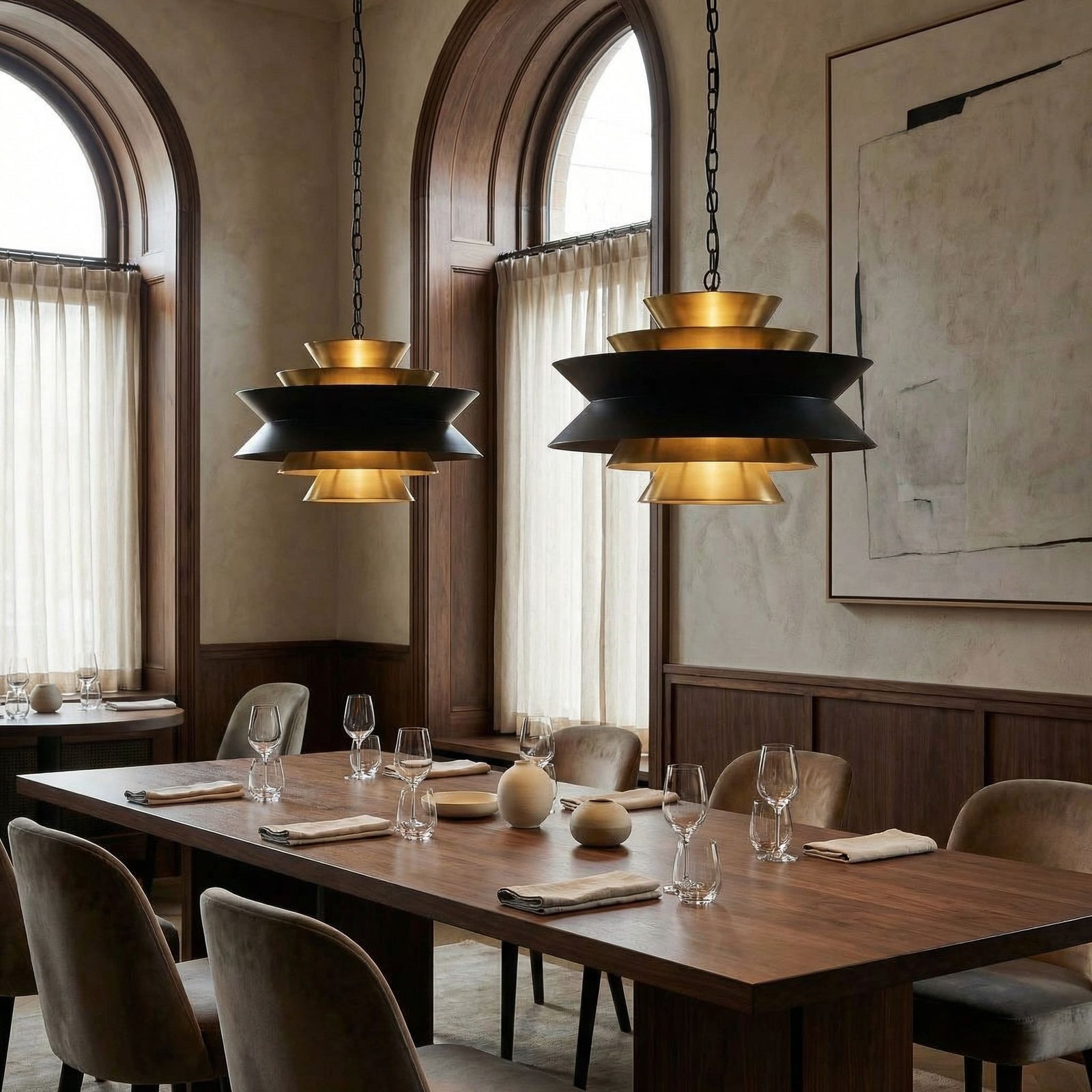Arion Pendant, Iron with Brass Finish