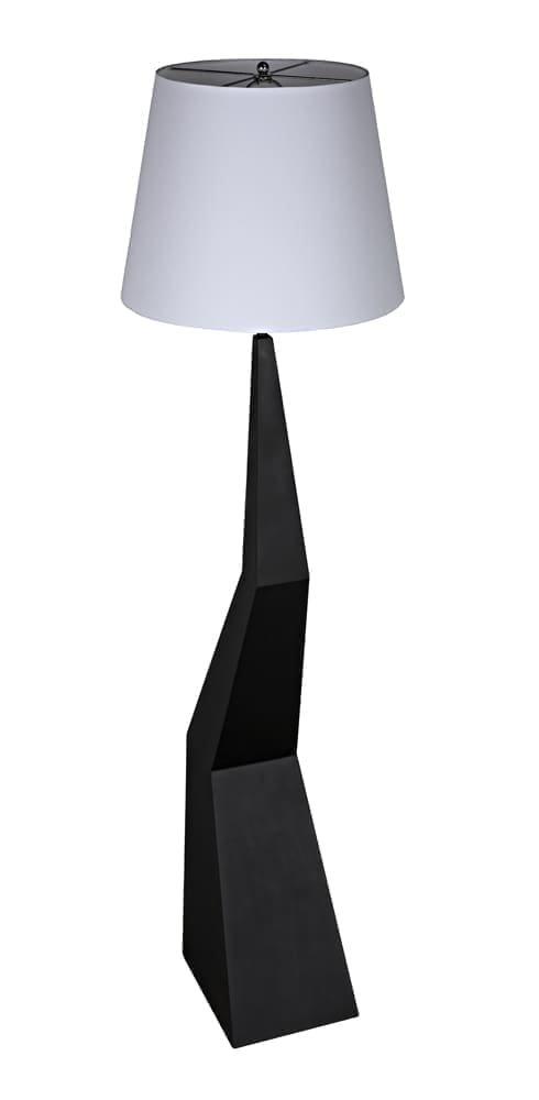 Rhombus Floor Lamp with Shade, Black Metal