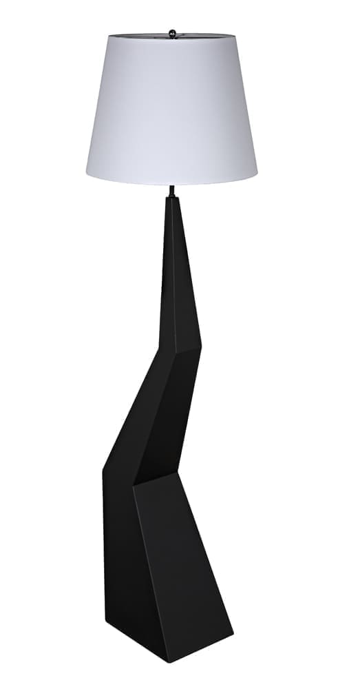 Rhombus Floor Lamp with Shade, Black Metal