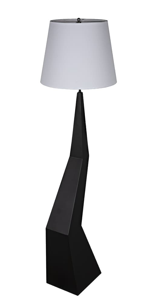 Rhombus Floor Lamp with Shade, Black Metal